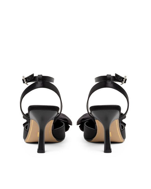 Zapatilla Negra Ankle Strap Moño 334704